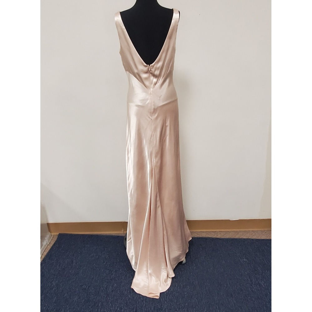 All That Jazz Vtg Empire Waist Satin Gown Size 9/10 Pink Sequin Dress Regency - Picture 3 of 14